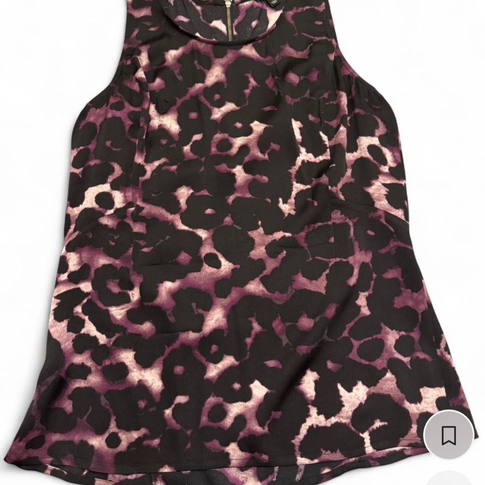 Ann Taylor Sleeveless Top with Purple and Black Print